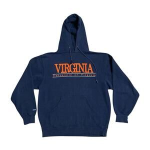 Vintage University Of Virginia UVA Pullover Hoodie Sweatshirt Mens Medium Y2K